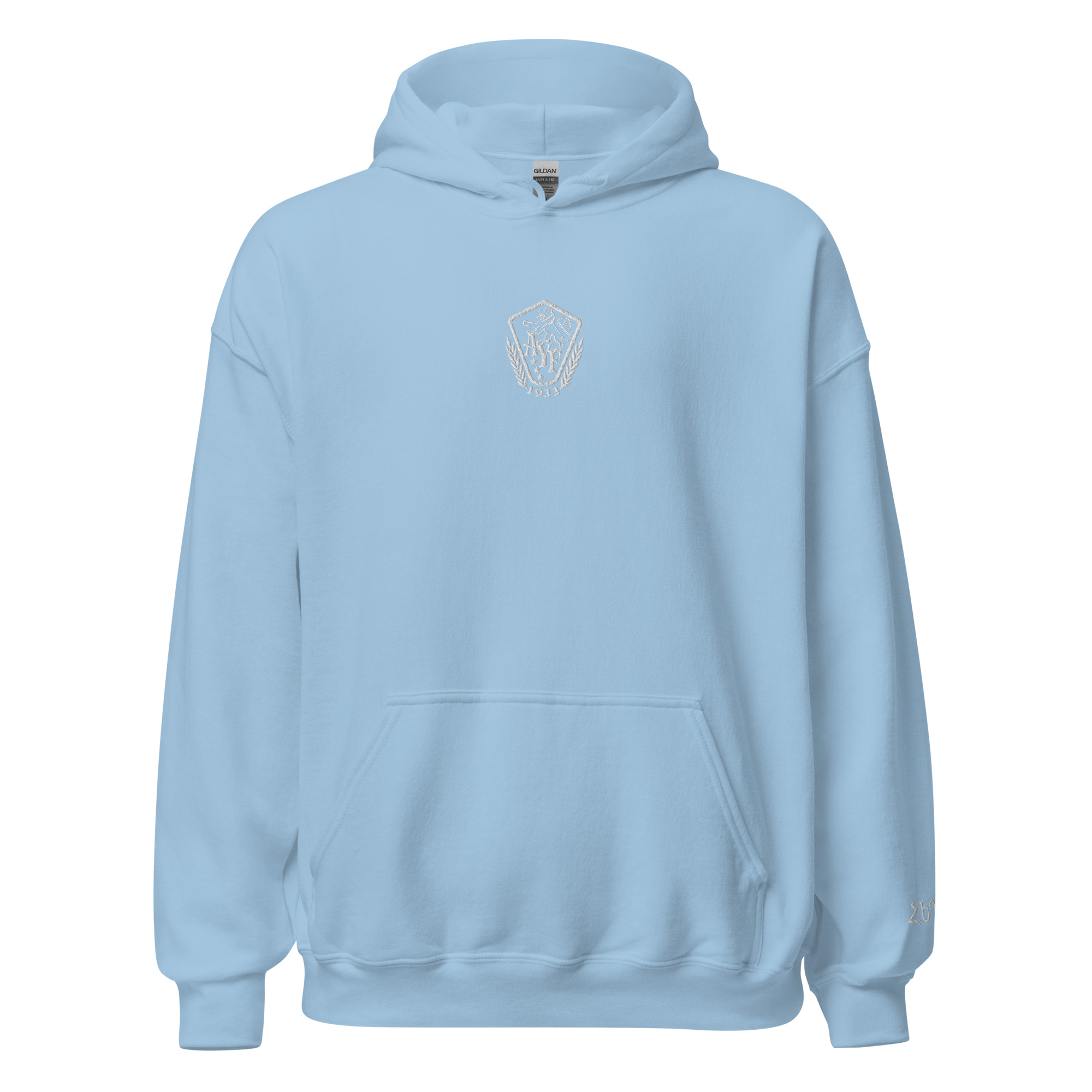 Light blue best sale gildan hoodie