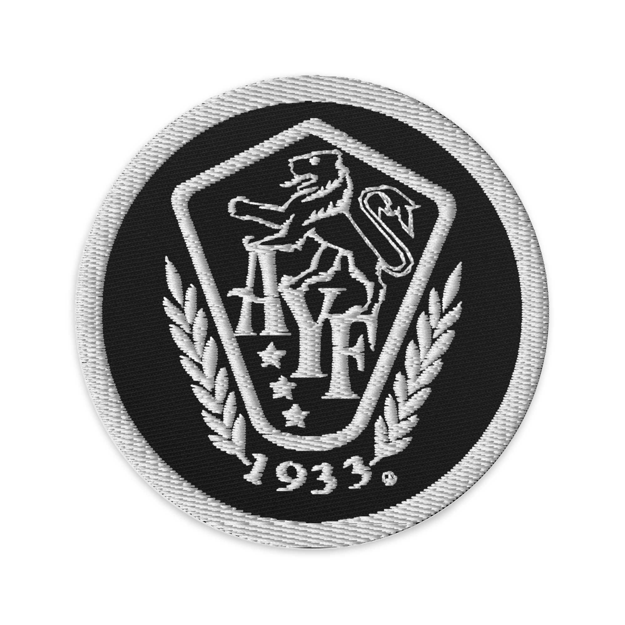 E*a様 #FR2 Earth Logo Embroidery Nylon Pa AYF Embroidered Patch – Black background, White Outline, White