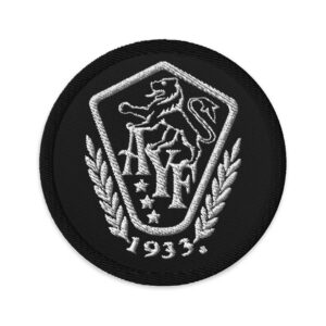AYF Embroidered Patch - Black background, Black Outline, White Logo